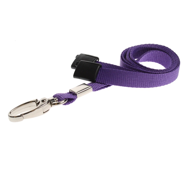 Billede af Lilla Lanyard / Halssnor / Keyhanger / Nøglesnor / Halsrem 10 mm med metal karabinhage. 100% polyester. Breakaway / break-away. 60270564